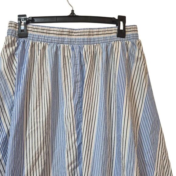 Free Assembly Women's Baby Blue, White & Black Cotton A-Line Drawstring Skirt w - Picture 8 of 11